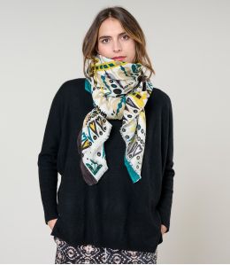 CAROL Wool, Silk Scarf - 5