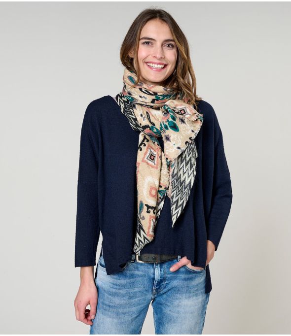 CLAIRE Wool, Silk Scarf - 1