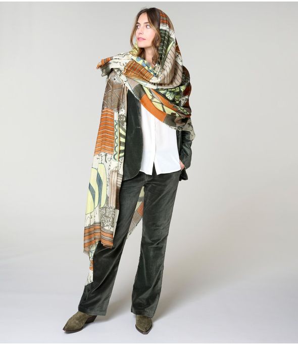 FULVIA Wool, Silk Scarf - 1