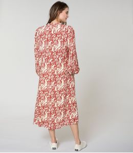 GULIA PASTEL BRICK DRESS in Viscose - 3