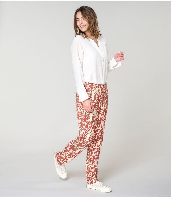 LENY PASTEL BRICK Viscose Pants - 1