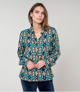 FRAN KHAN BLUE Viscose Shirt - 2