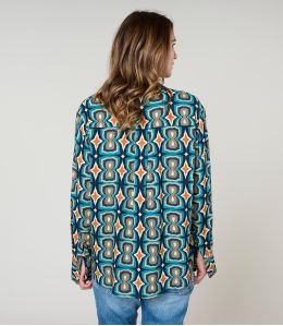 MILA KHAN BLUE BLOUSE in Viscose - 3