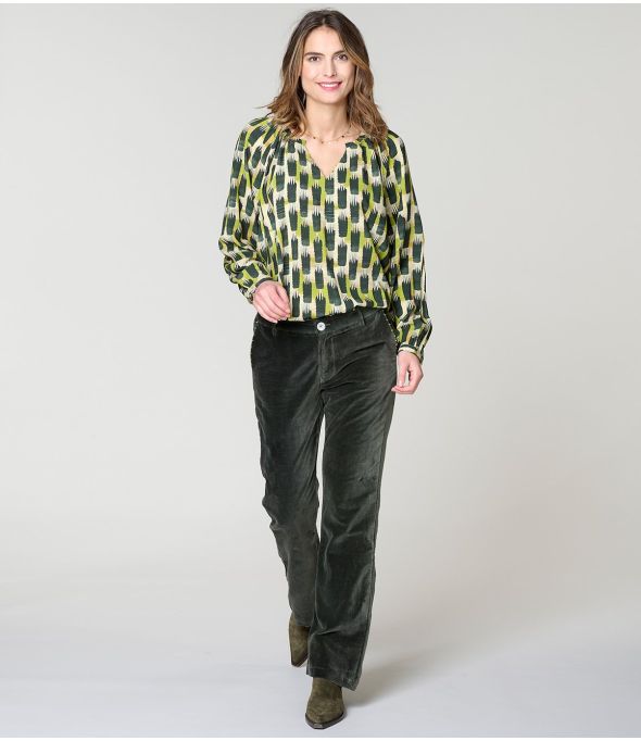 IRIS KUMI GREEN BLOUSE in Viscose - 1