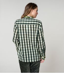 FRAN CHECK KHAKI COTTON SHIRT - 3