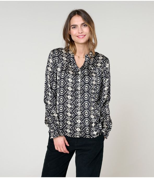 NAEL BELEM BLACK BLOUSE in Modal - 1