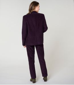 LOU PLAIN PLUM VELVET VISCOSE JACKET - 3