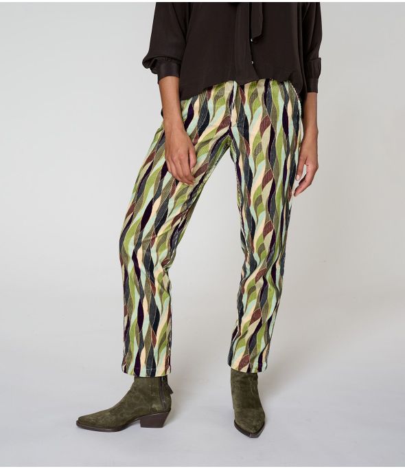 LENY FLAMA GREEN Viscose Pants - 1