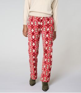 SASHA KHAN RED COTTON PANTS - 1