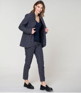 MARIUS TARTAN BLUE COTTON PANTS - 2