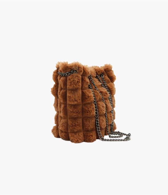 ALICE CAMEL FUR SMALL BAG in Polyester - 1