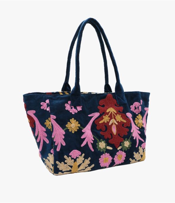 CRUISE BOTANIC NAVY LARGE COTTON BAG - 1