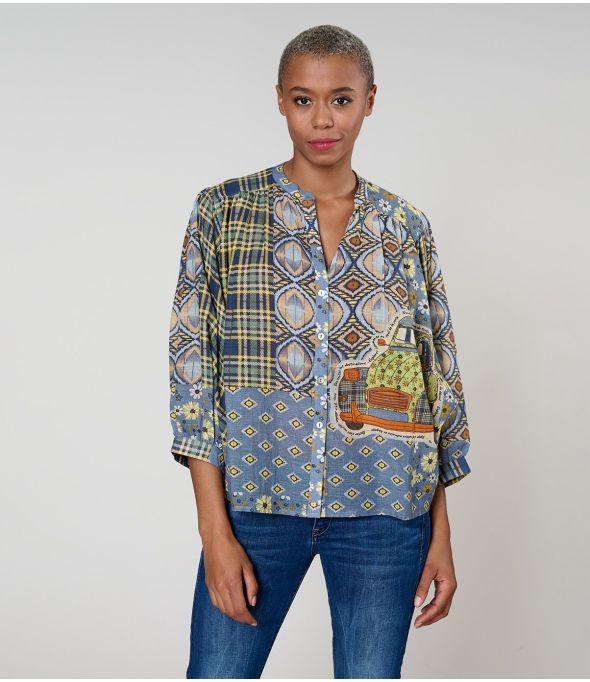 COCO DOLORES BLUE BLOUSE in Cotton - 1