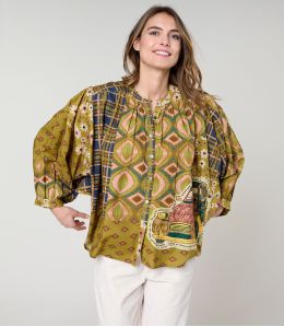 COCO DOLORES GREEN BLOUSE in Cotton - 2